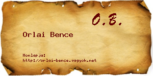 Orlai Bence névjegykártya